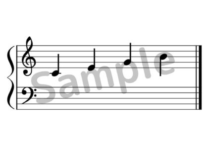 音符カード：1つとびフラッシュカード
